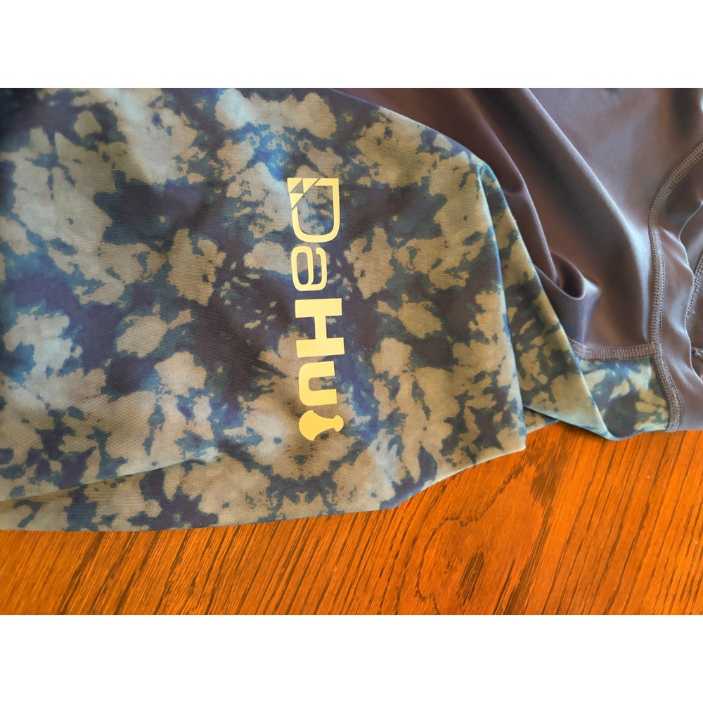 Da Hui Mens XXL Rash Guard Long Sleeve Blue Tie Dye Surfer Hawaii Swim Shirt - Picture 3 of 5